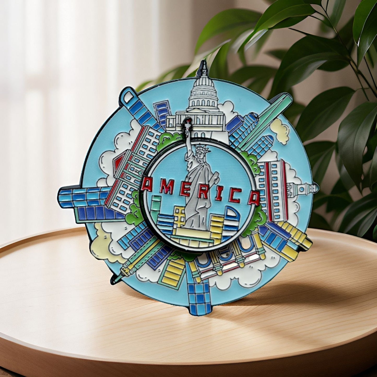 American Statue of Liberty-enamel magnets